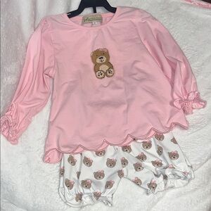 Pink Teddy Bear Little Girl Set